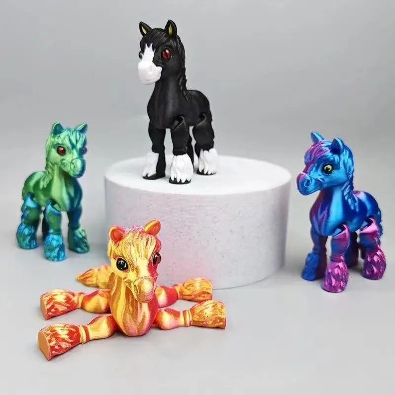 Random All-in-one Molding 3D Printed Horse Simulated Statue Cute Qme Default Title