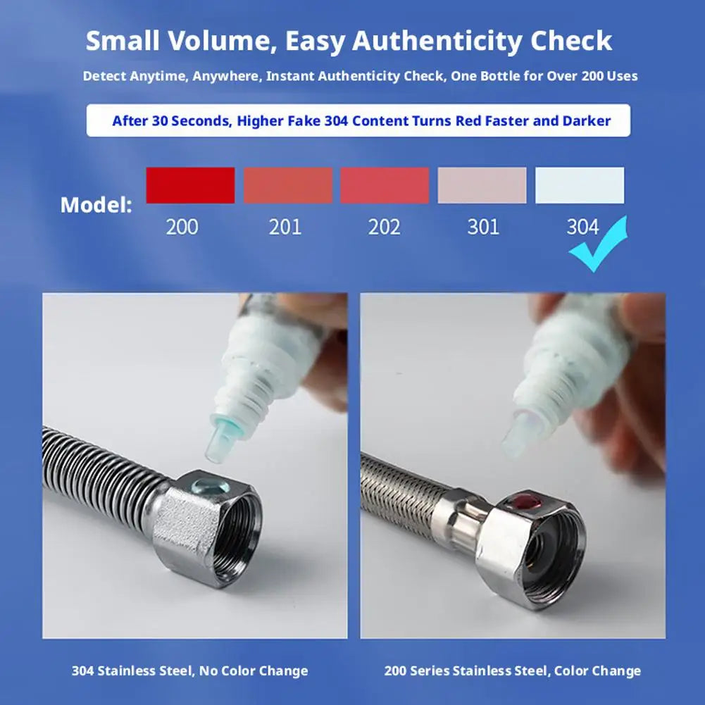304 316 Detection Liquid Stainless Steel Dentification Fluid Potion Qme