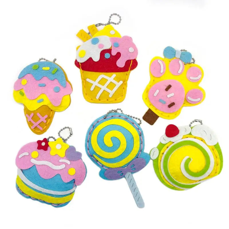 1 Set Wallet Charm Craft Cute Dessert Cake DIY Sewing Kit Creative Handmade Gift For Girls Best Friends Birthday Qme