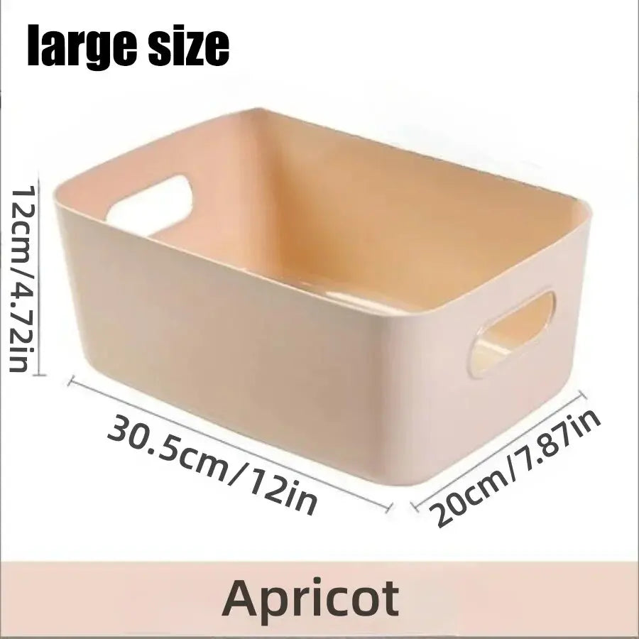 Storage Box Household Drawer Plastic Storage Desktop Storage Box Cosmetics Grocery Snack Storage Basket Kitchen Qme apricot large1pcs