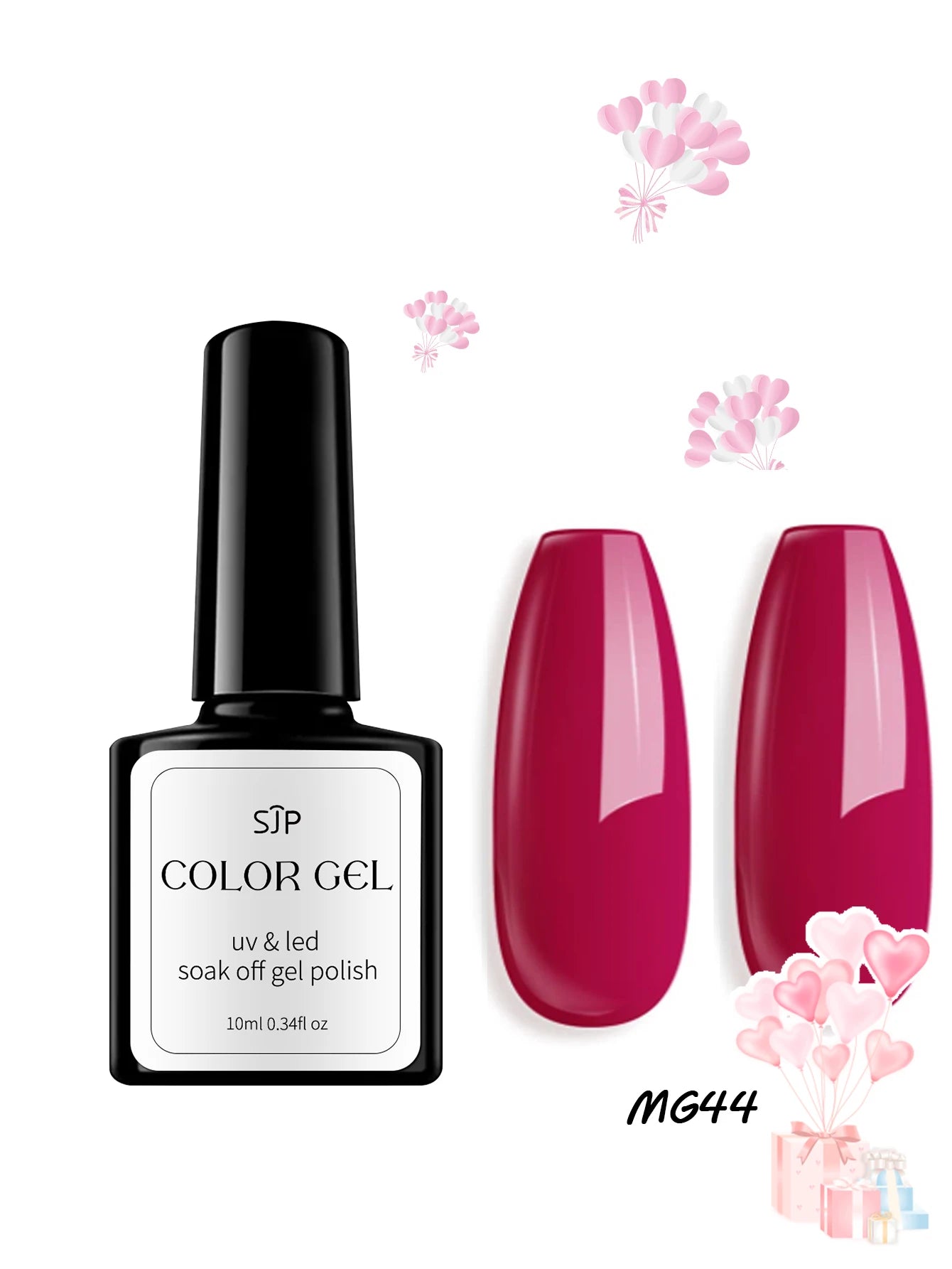 Valentine's Day Nail Polish Vernis Gel Rouge Couleurs Art Red UV LED Qme MG44
