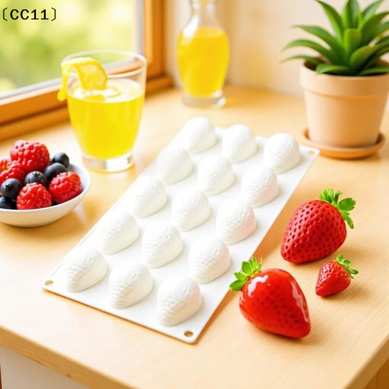 Silicone Baking Molds Strawberry Fruit Dessert Mousse Mold Cake Qme