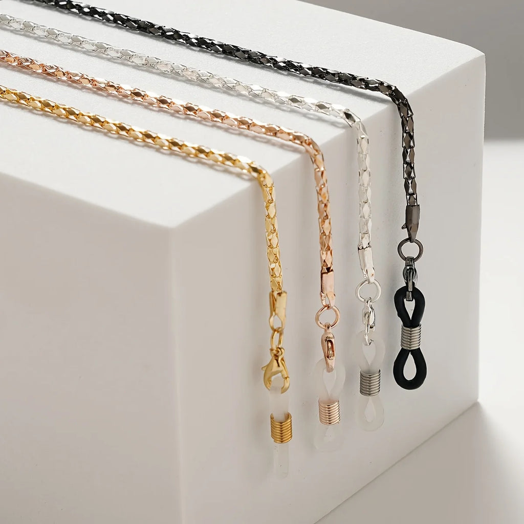 4pcs Metal Eyeglass Chains - Fashionable Sunglass Holder Lanyard for Women Qme 4pcs