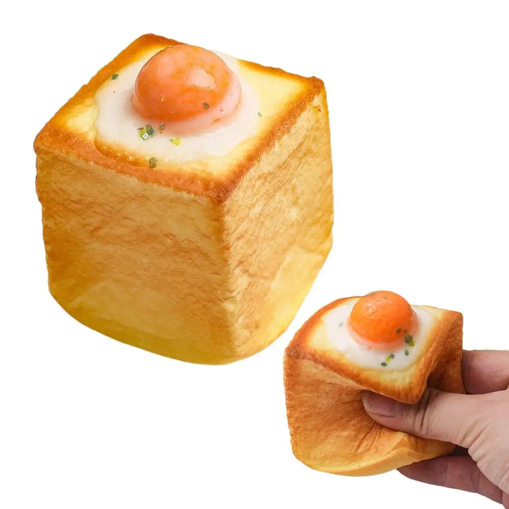 Fried Egg Toast Squishy Fun Scented Slow Rise Toy Realistic Qme B