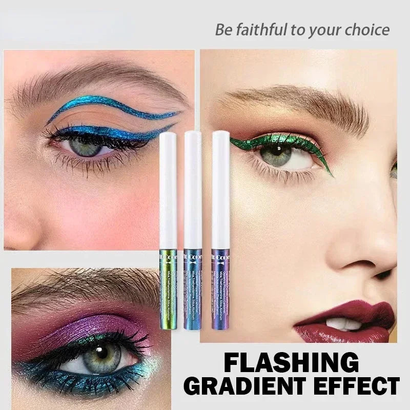 1PC Pearl Gloss Shiny Metallic Eyeshadow Liner Liquid Chameleons Eyeliner Multi Chrome Color Aurora Eye Makeup Glitter Pigment Qme