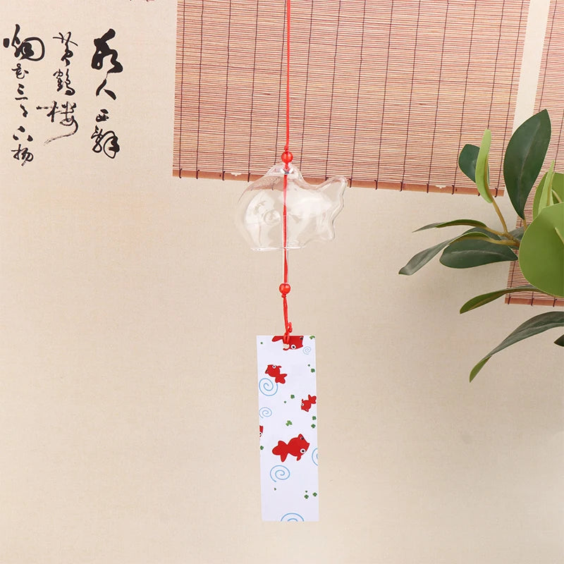Wind Chime Chimes Japanese Glass S Goldfish Garden Hanging Outdoor Qme Transparent