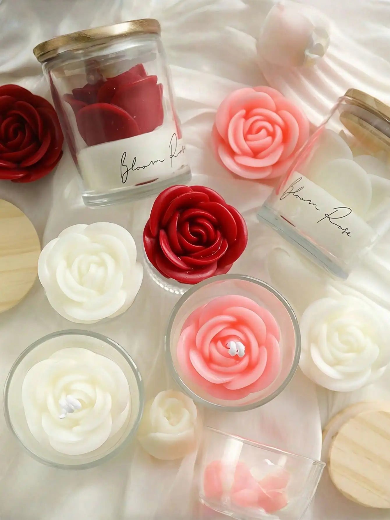 Valentine's Day Best-selling Straight Cup Rose Fragrance Candle Qme