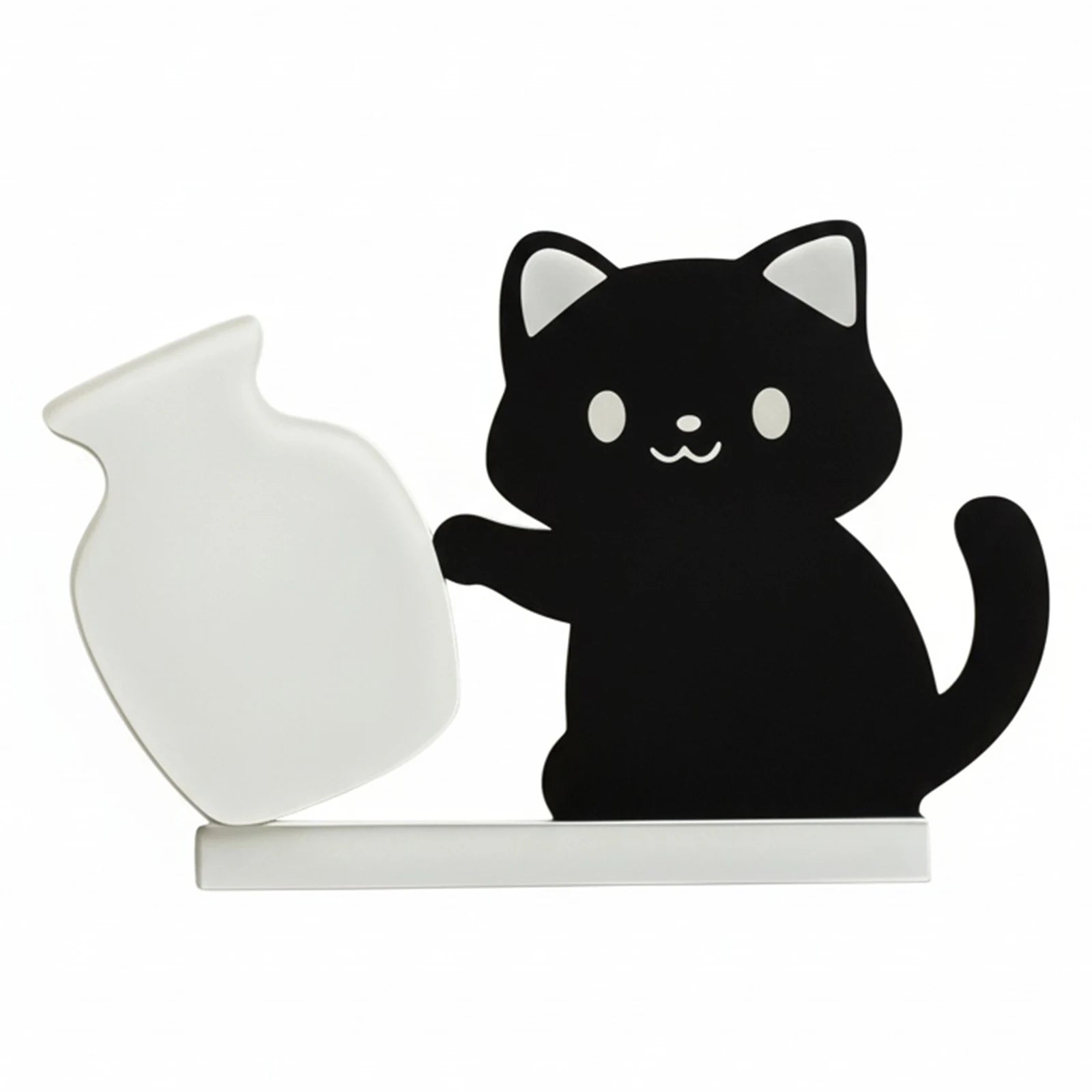 Refrigerator Magnets Black Cat Pushing Vase Decor Cat Whisker Collection Memorial Box Fridge Magnet Home Office Decor For Gift ﻿ Qme 1Pcs A