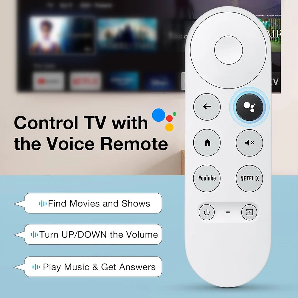 New Voice Remote Control for Google Chromecast TV 4K (Snow), Replacement Remote for Google Chromecast 4k Snow HD TV G9N9N GA0140 Qme