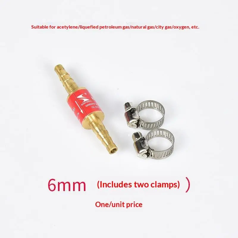 6mm/8mm/10mm Pipe Flashback Arrestors Acetylene Oxygen Propane Fuel Check Safety Valve Tube Flashback Arrester With Pipe Clamps Qme A5