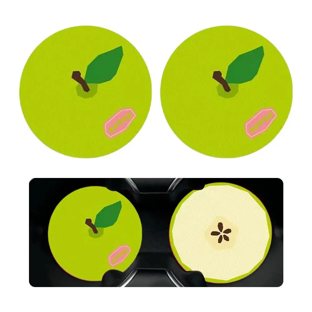Creative Car Fruit Coasters Water Cup Slot Anti Slip Pad Universal Qme B