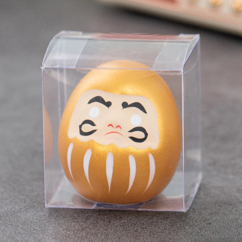 Japanese Ceramic Daruma Doll Crafts Inspired Wealth Prosperity Decor Lucky Charm Fortune Ornament Landscape Home Desk Decor Qme Gold