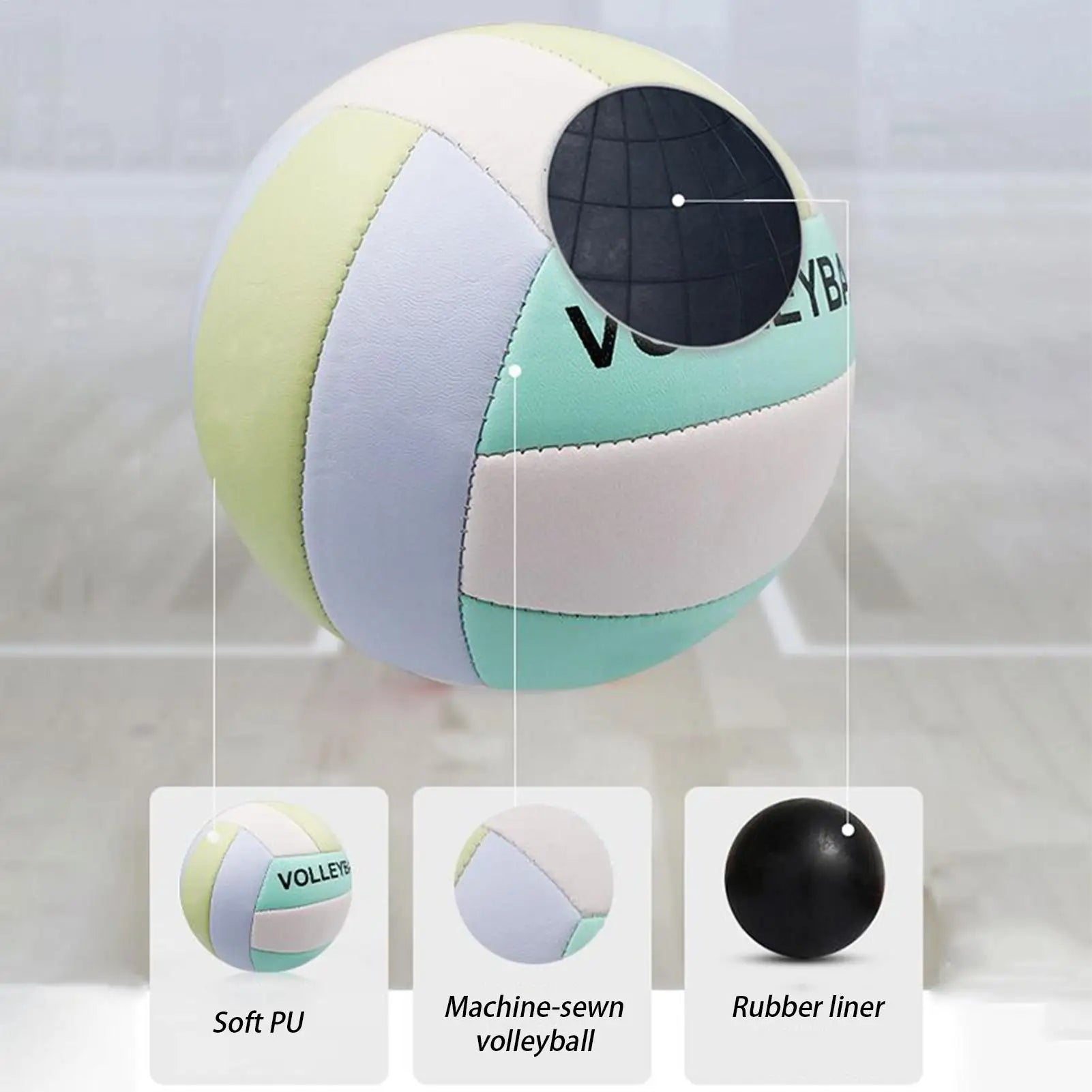 Professional Volley Ball Thickened Surface Soft Leather Volleyball Waterproof Game Play Volleyballs for Womens Mens Qme