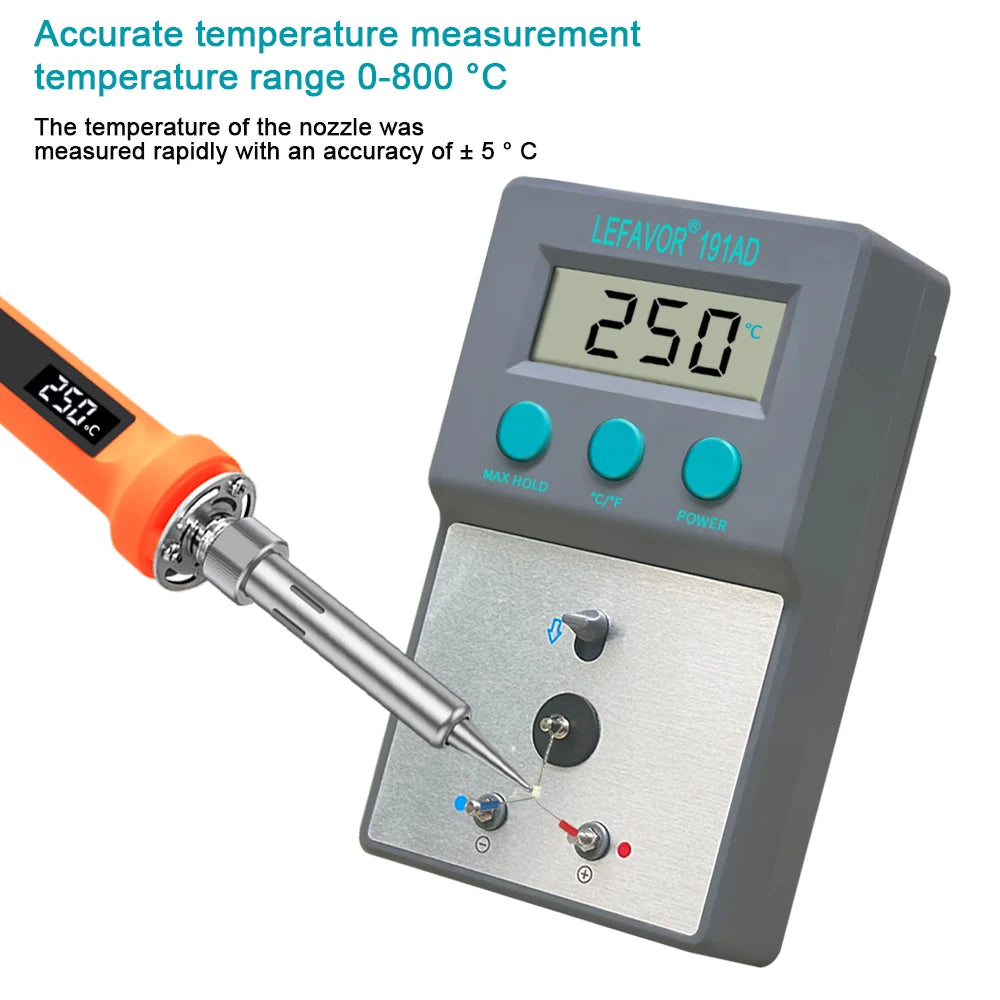 LF191AD Soldering Iron Tip Thermometer Temperature Tester 0-800 C 5 X Qme