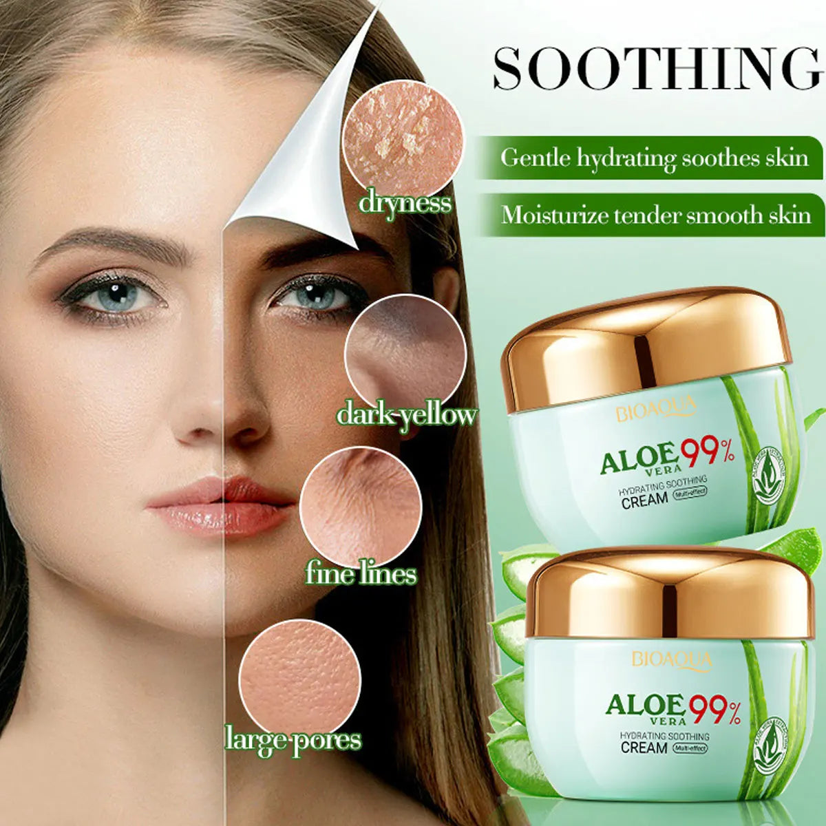 Aloe Vera Moisturizing Face Cream Soothing Skin Qme