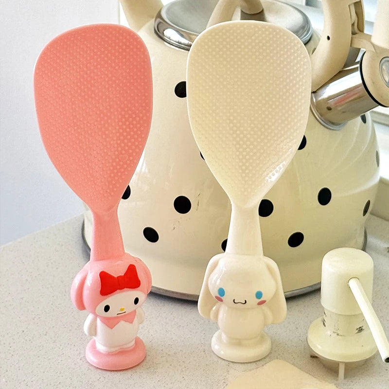 Kuroomi Creative Cartoon Household Spoon Plastic PP Non-Stick Rice Spoon That Stands Upright Qme
