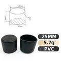 8-32PCS PVC Soft Rubber Round Tube Stainless Steel Cap Anti Slip Wear Resistant Silent Table Chair Floor Protective Rubber Cover Qme 25MM 8PCS