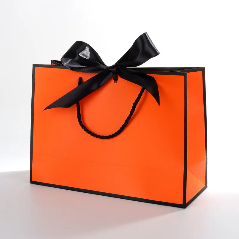 Large Paper Bagexcluding Decorative Cards- Valentine's Day Bag Qme Orange 25x35x10cm