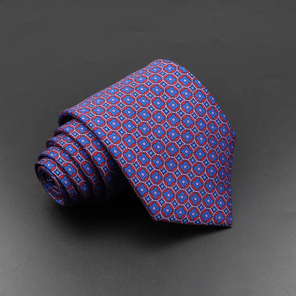 Men's Fashion Silk Tie Soft Novelty Necktie Blue Green Orange Ties