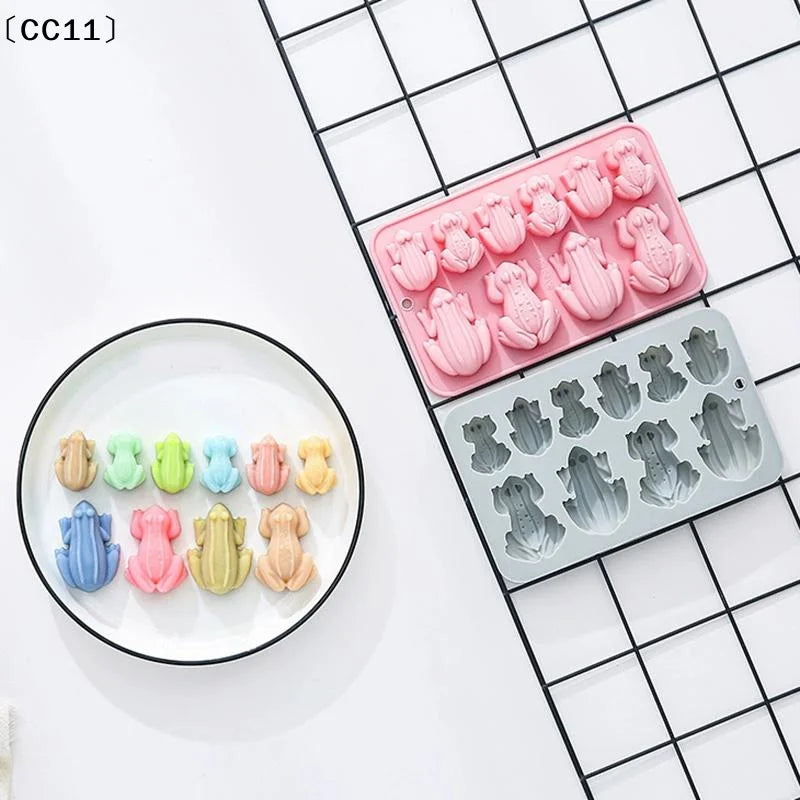 Silicone Frog Molds 10-Cavity 3D Animal Shape 7 13 X 4 37 Inches Qme