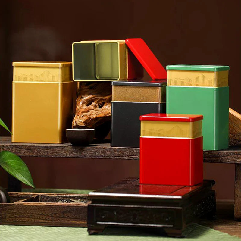 Mini Empty Tea Tin Can Household Green Black Tea Sealed Jar Portable Home Small Tea Packaging Box Tinplate Storage Cans Qme