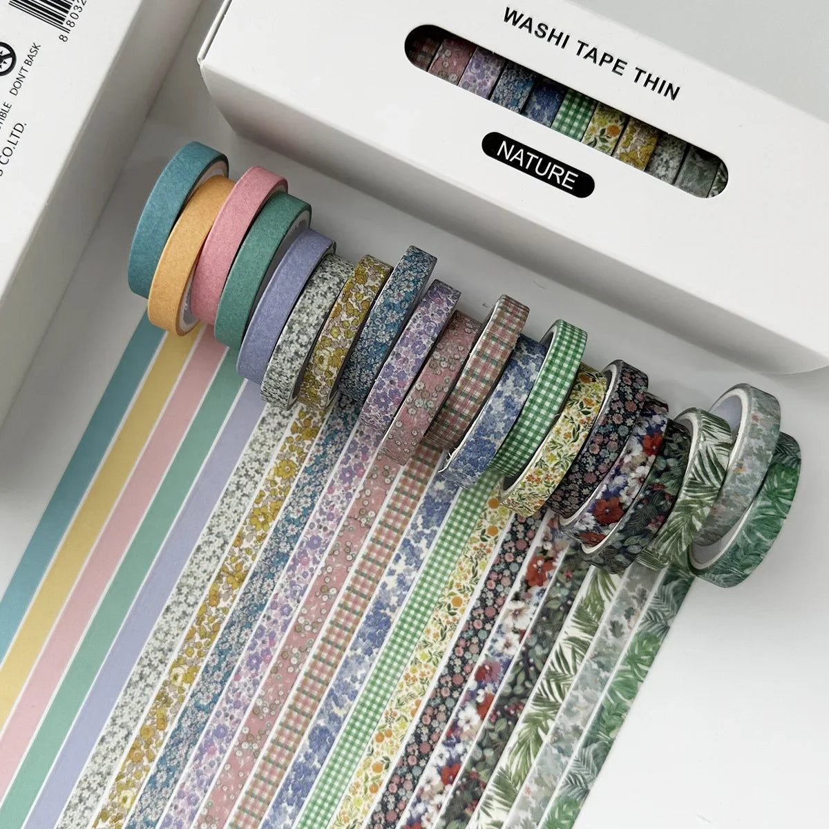 20Rolls/Set Vintage Cute Forest Plant Fruit Washi Tape Set Adhesive Tape Handbook DIY Material Tape Stickers Supplies Qme Nature