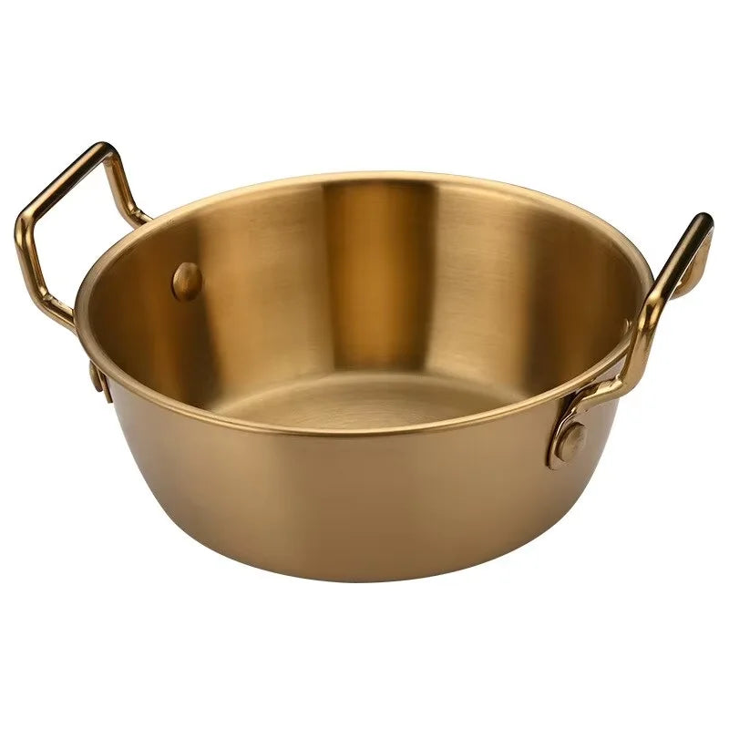304 Stainless Steel Double Ear Snack Plate Gold and Silver Seasoning Sauce Dipping, Pickle Plate Qme