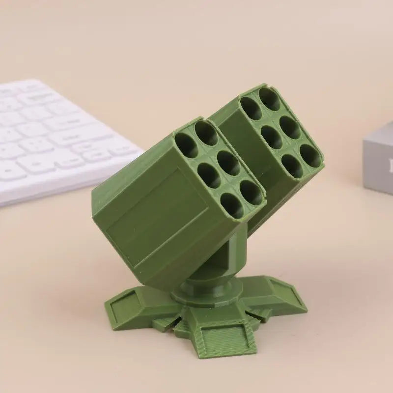 Launcher Pen Stand Desktop Organizer Home Office Decoration 3D Qme Green