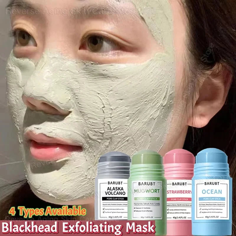 Alaska Volcano Mask Mugwort Cleansing Mask Stick Shrink Pores Acne Deep Blackhead Remover Facial Cleansing Moisturizing Mask 40g Qme