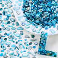 50g Crushed Shells Natural Pearl Light Nail Seashell Slices Particle Shell Charm for DIY Art Crafts Table Scatter Party Favor Qme Aquamarine