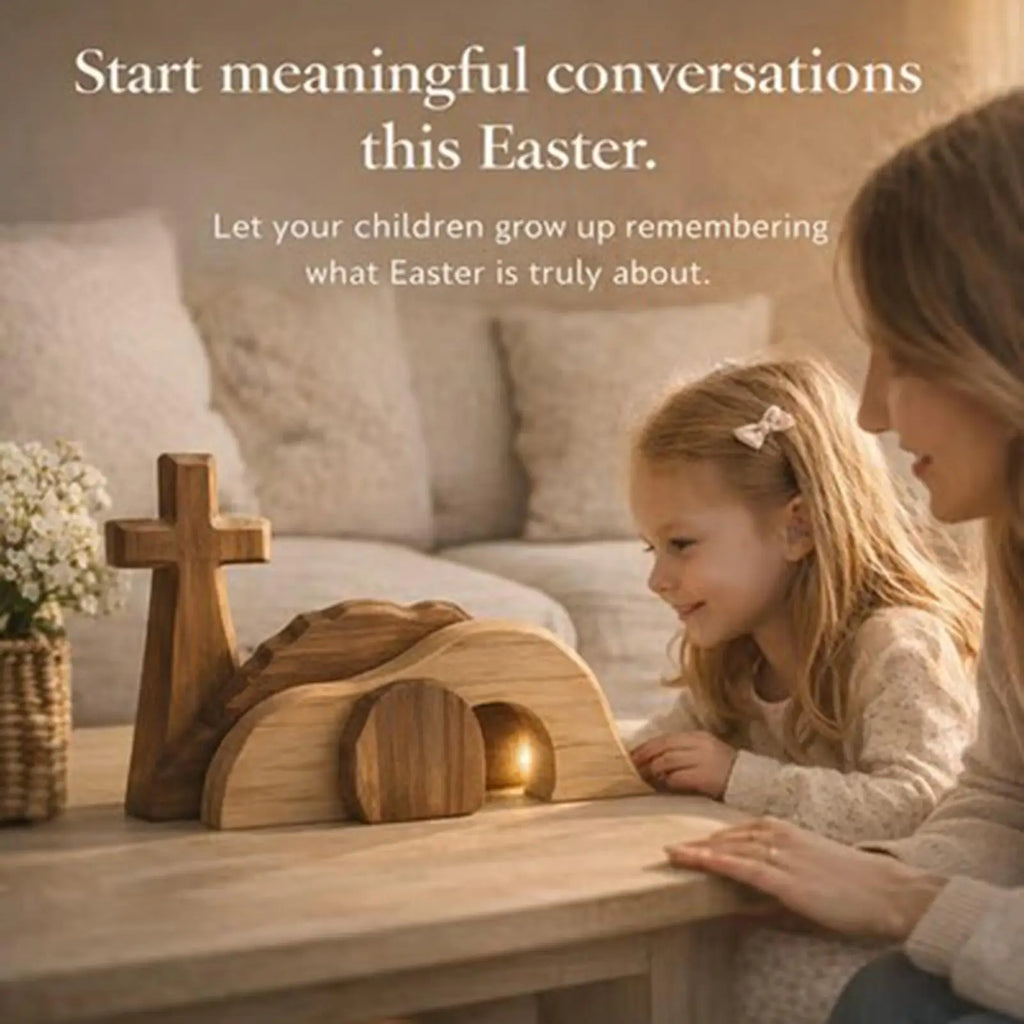 2026 Empty Tomb Decor Wooden Tabletop Ornaments Easter Tomb Display For Home Church Mantle Shelf Desk Family Holiday Spring Qme