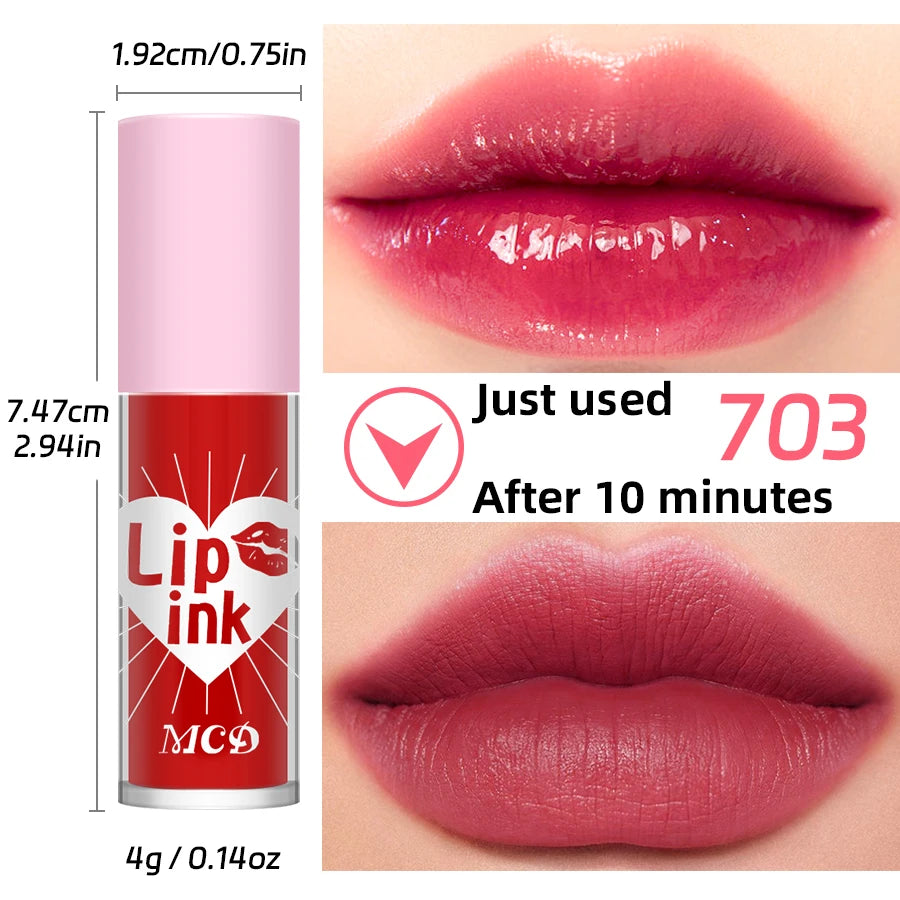 Waterproof Matte Lip Tint Long-lasting Glaze Sexy Plump Glow Oil Qme