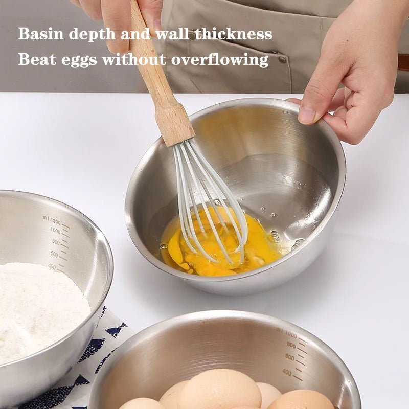 Kitchen Essentials Stainless Steel Bowl Scale Cooking Baking Food Qme