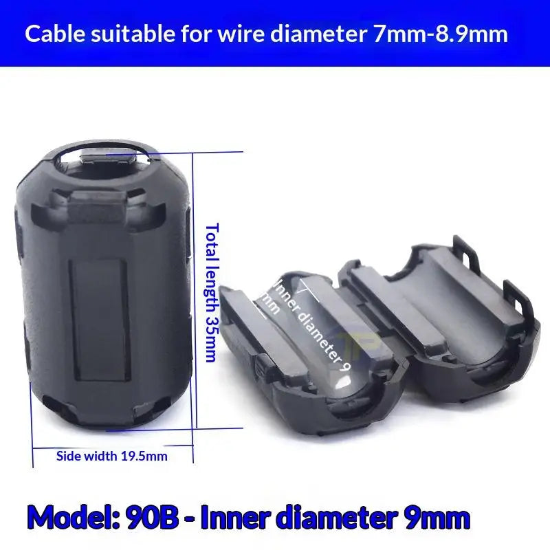 5 Ring Wiring Cable Clamp Tools 3 5- Toroidal Core Ferrite Bead Clip Qme 9mm 10pcs