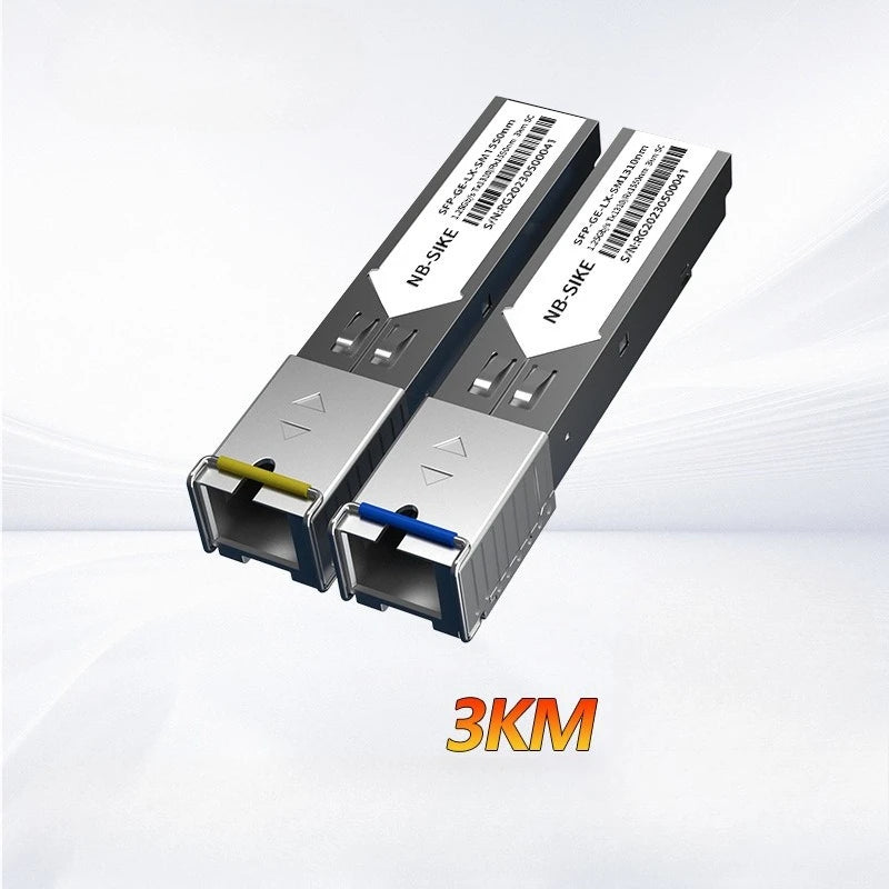SFP Fiber Module Ethernet Port RJ45 module 1000BASE-T Switch connector Copper Compatible with Mikrotik Gigabit Ethernet Qme 3KM 1 pair