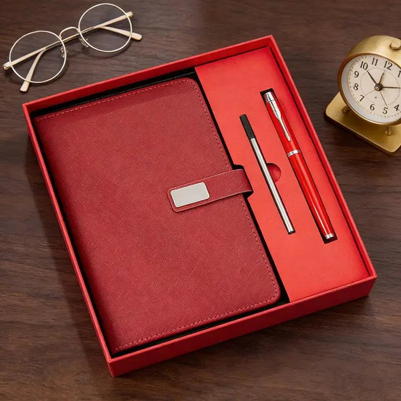 Deluxe PU Leather Corporate Includes Notebook Stylus Pen Refill Qme