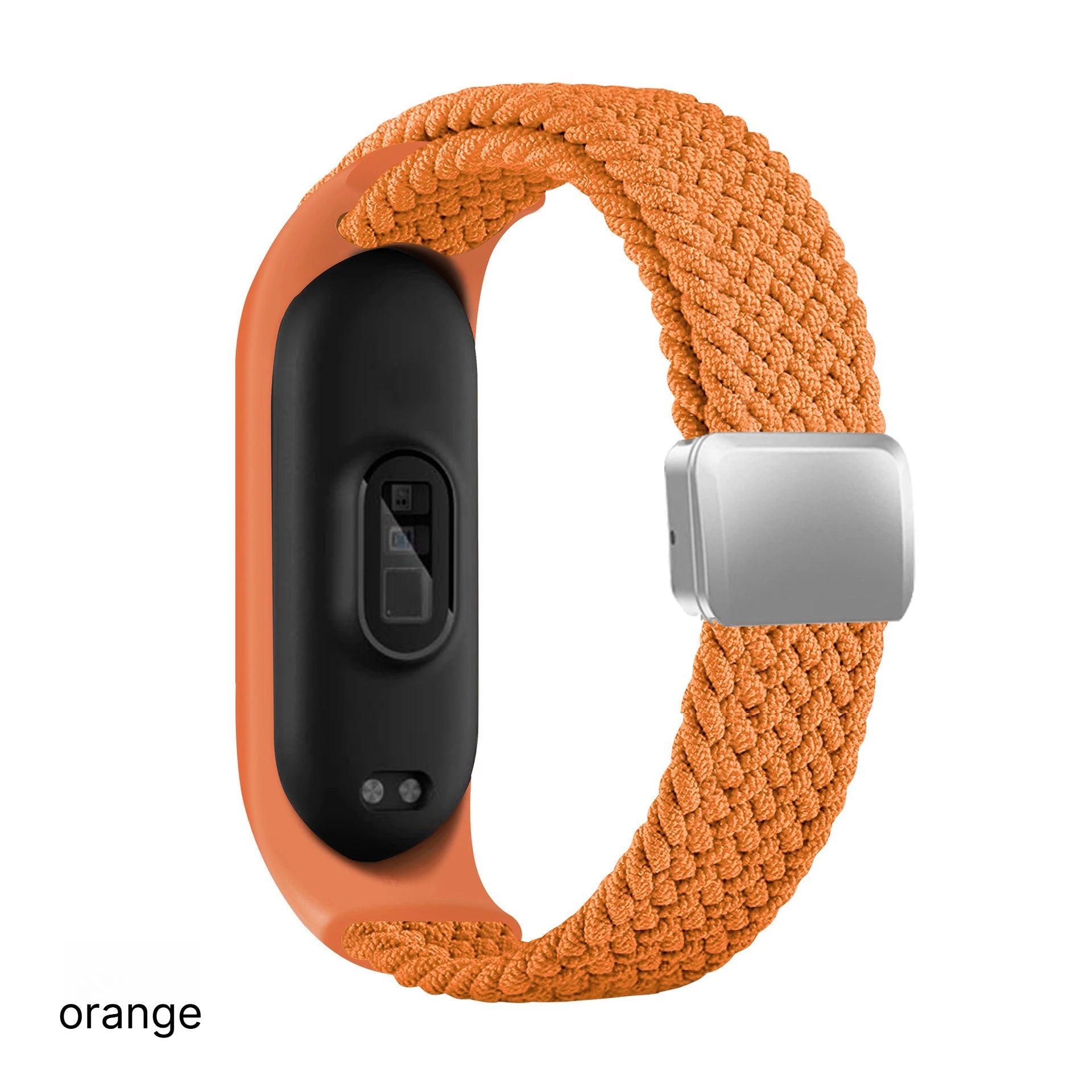 Breathable Elastic Nylon Braided Magnetic Watch Strap Adjustable Replacement Wristband For Xiaomi Watch 8 9 10 Accessory Qme Orange XiaoMi 10 9 8
