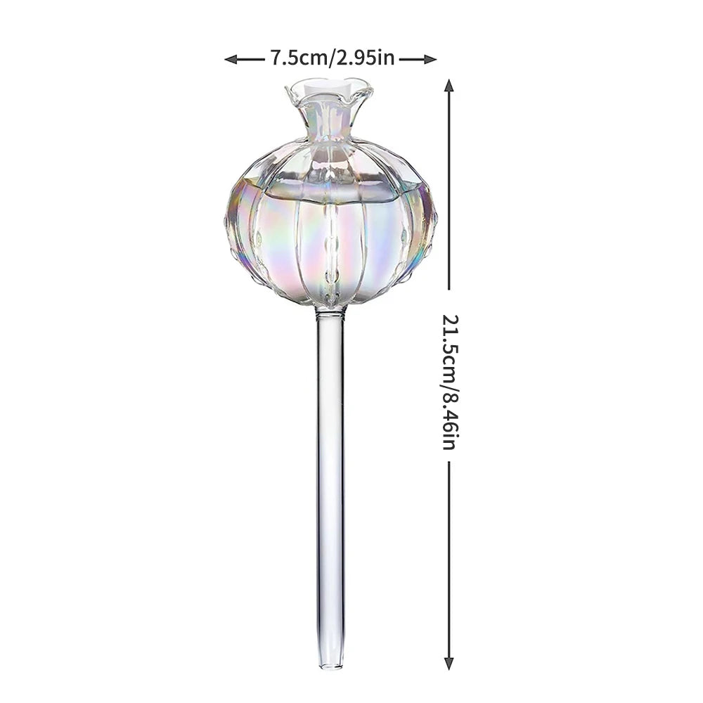 2PCS Pomegranate Flower Watering Machine Glass Creative Modeling Watering Machine Pot Lazy Watering Machine Qme