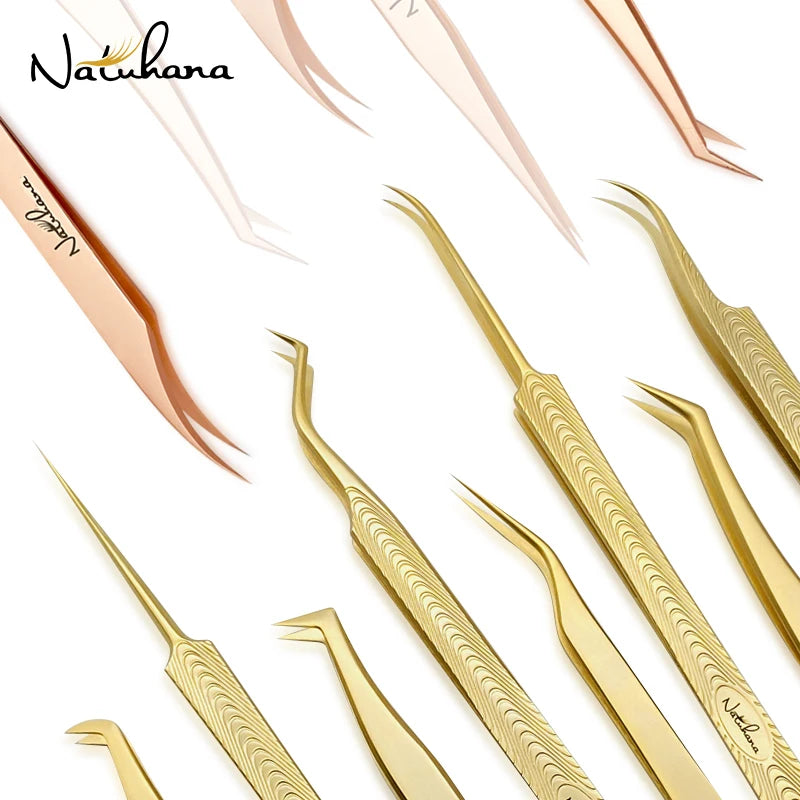 NATUHANA Professional 3D Tweezers Stainless Steel Volume Eyebrow Qme