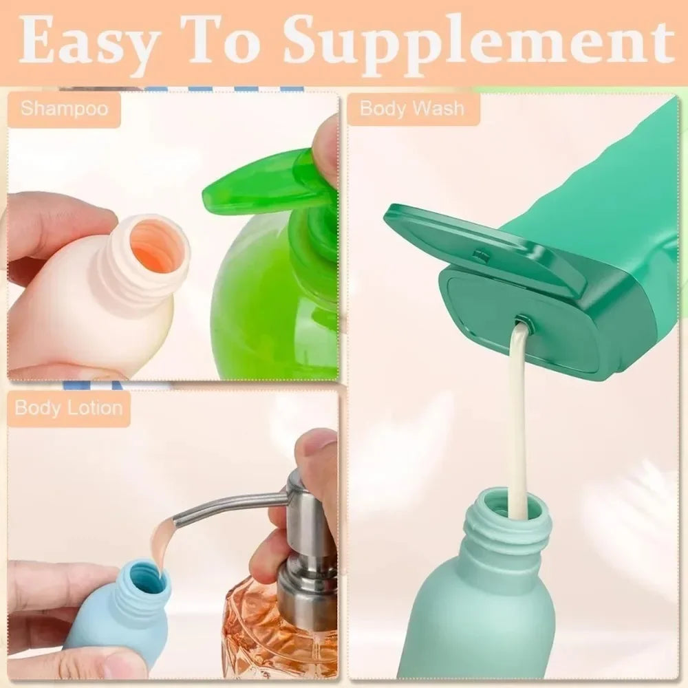 Leakproof Travel Bottles Refillable TSA Approved Shampoo Lotion Gel Qme