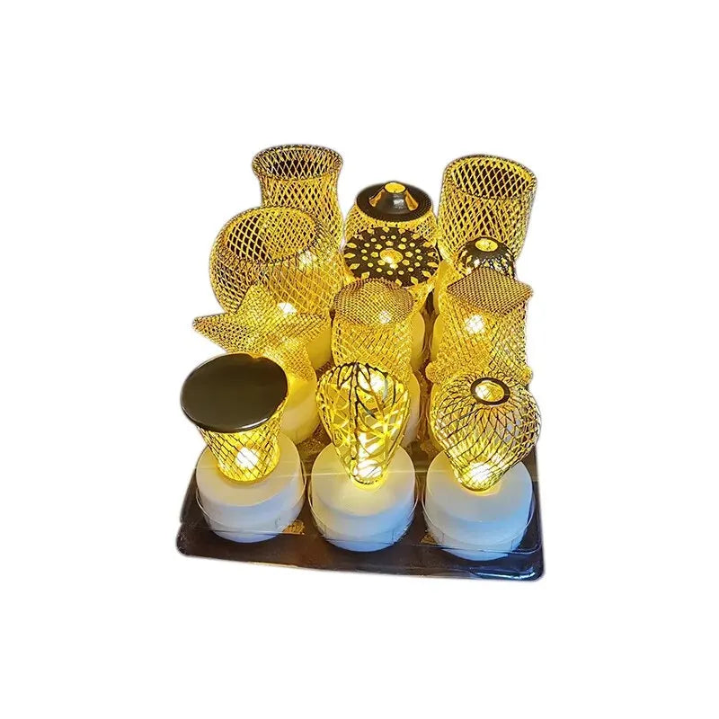 8CM LED Mini Electronic Candle Lamp Desktop Decoration Glowing Night-Light Christmas Golden Lighting Party-Decoration Star Qme