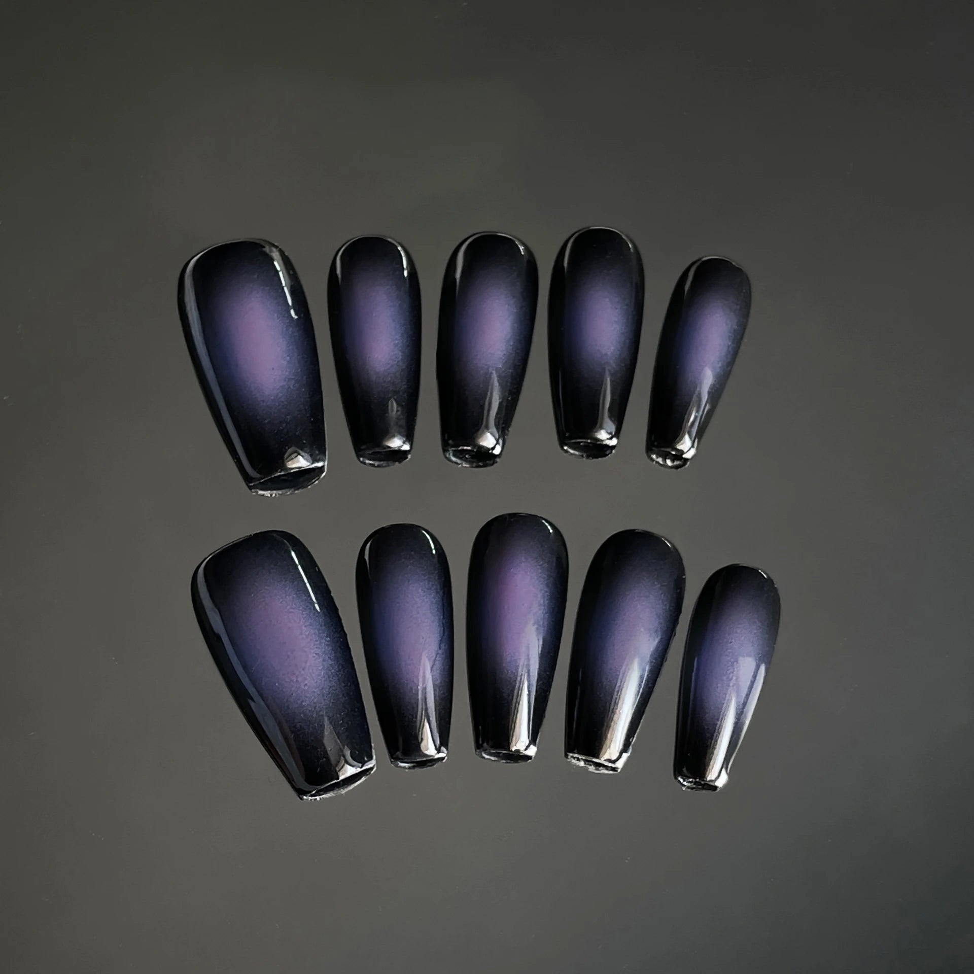 Y2K Cool Spice Girls Black Pink Long Tip Handmade Press Nails Cross Qme ZB25-S
