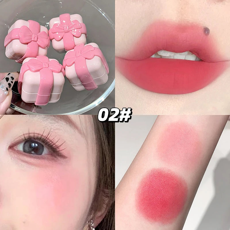 Gege Bear Velvet Matte Lip Cheek Balm Versatile Two-in-one Multi-use Qme GX1377-2