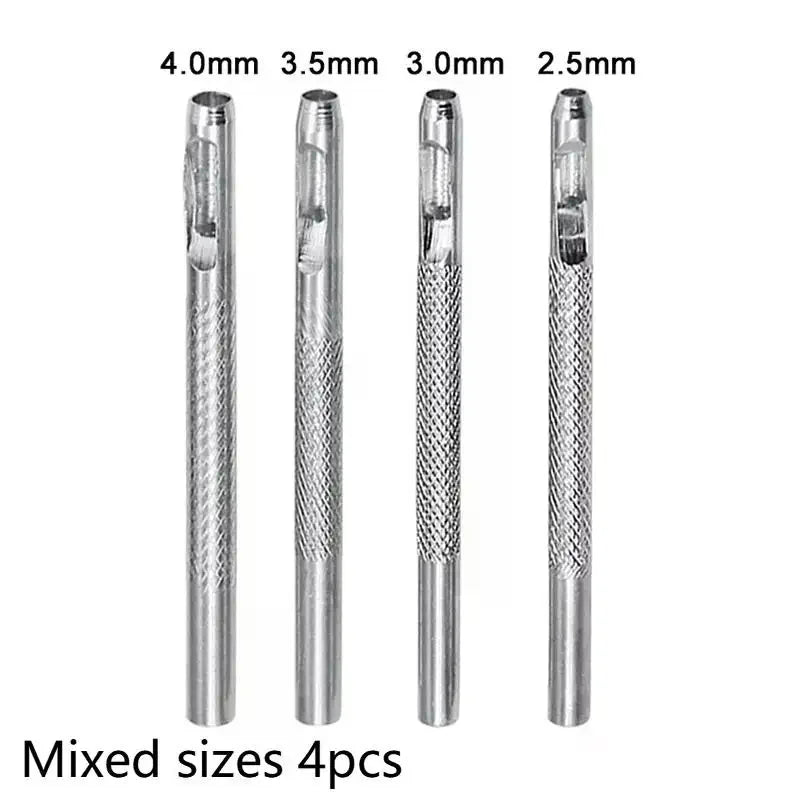 Belt Hole Puncher Kit - 2.5/3/3.5/4mm Round Hole Galvanized Leather Punch Tool for Watch Band Belt Qme