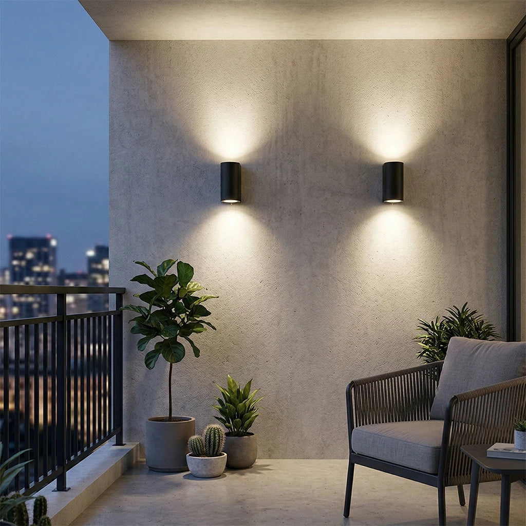 LED Outdoor Wall Light 5W 10W GU10 Up And Down Luminous Wall Lamp Waterproof Garden Exterior Villa Courtyard Porch Sconces Light Qme