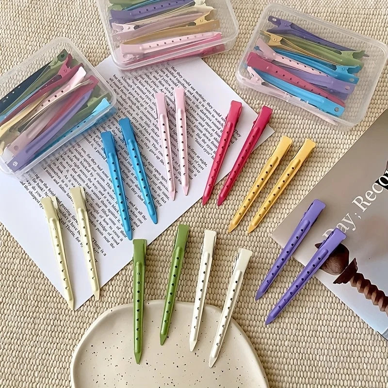 Metal Hairdressing Salon Crocodile Styling with Holes Duckbill Hair Splitting Clip Hair Clip Hair Accessories Suitable for Women Qme
