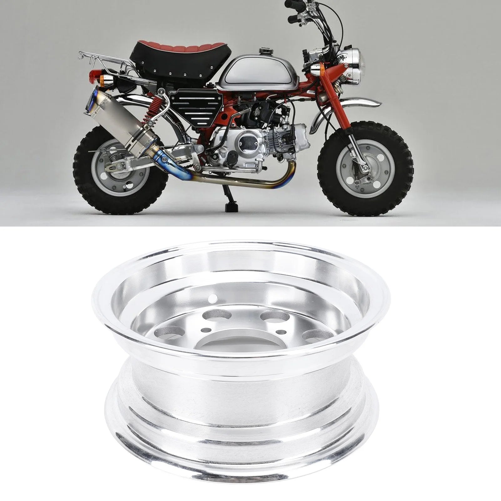 8Inch Motorcycle Rear Wheel Rim Fine Polishing Aluminium Alloy Wheel Hub for Honda Monkey Z50 Z50R Z50J Bike Qme