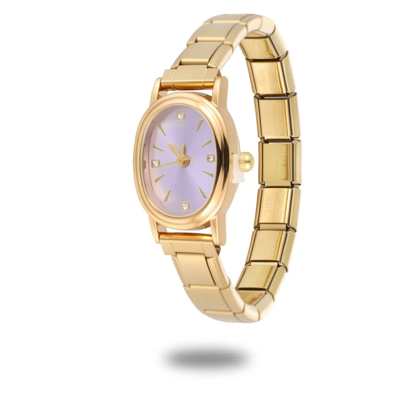 Fashion Women's Stainless Steel Square Flowers Watch Round Moon Sun High Quality Watch Bracelet For Friend Birthday DIY Bracelet Qme Style 10