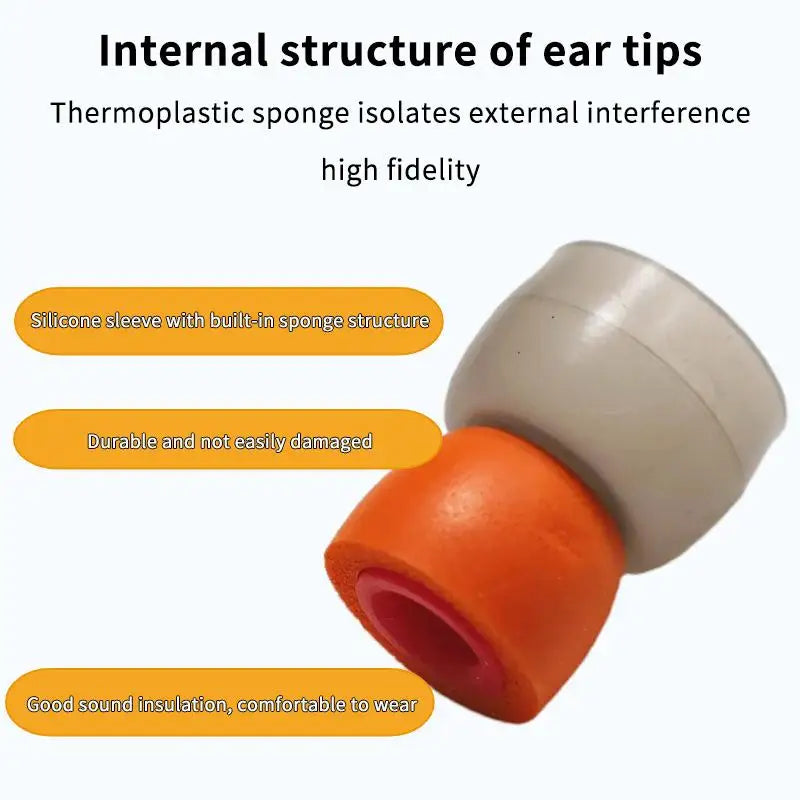 Improved Bass Effect Memory Foam Earbud Tips 1 Pair Silicone Ear Qme
