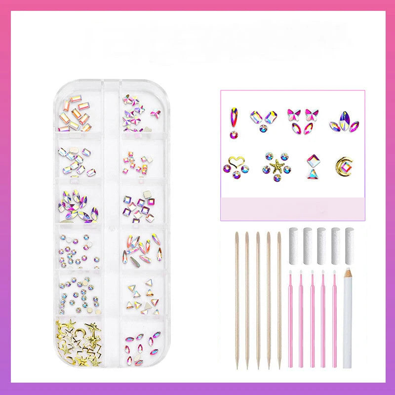 Tooth Gem Kit DIY Crystals Jewelry Kit Teeth Gems Kit Professional Fashionable Tooth Gems Kit for Teeth Teeth Jewelry Starter Qme 12 Grids crystal ab